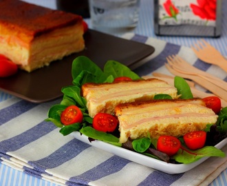 Pastel de jamón, queso y pan de molde, receta fácil