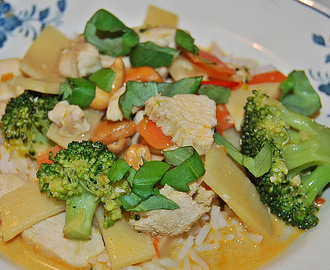 Kyckling och grönsaker med Panang curry