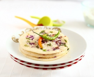 Onion Uttappam - Onion Lentil Pancake | South indian Breakfast