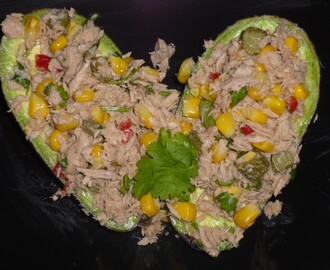 Healthy Mexican Inspired Tuna Stuffed Avocado Recipe
