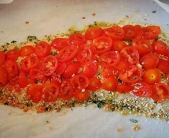 Filetto di merluzzo impanato con pomodori