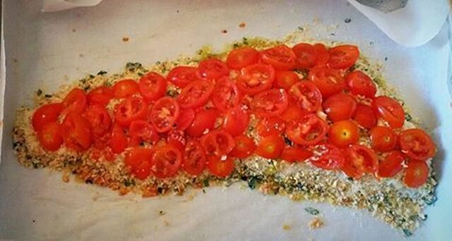 Filetto di merluzzo impanato con pomodori