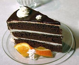 Chocolate Fudge Cake with Vanilla Buttercream Frosting and Chocolate Ganache Glaze