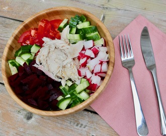 Recept voor gezonde eiwitrijke salad bowl