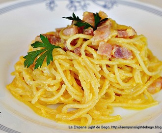 Espaguetis a la Carbonara. Sin Nata