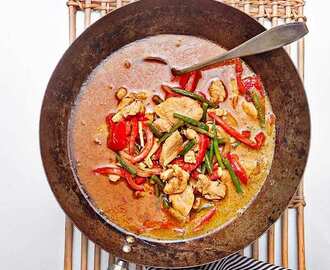 Kyckling i grön curry med ris
