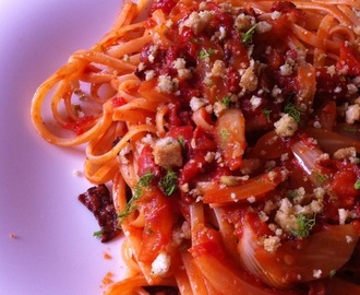 Rezept: Spaghetti mit Salami, Fenchel und Tomate