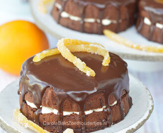Chocolade speculaascake met sinaasappelvulling en ganache