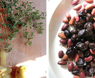 Oliven mit Feta und Zitrone – olive feta and lemon appetizer