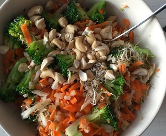 Roh, gesund, voller Vitamine: Brokkoli-Möhren-Fenchel-Salat mit Tahini-Zitronendressing