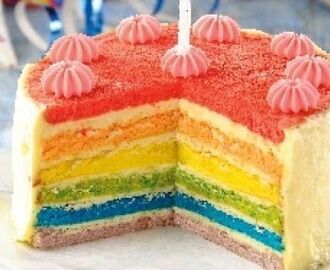 Tort urodzinowy – tęczowy