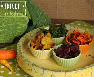 Gemüse Chips im Airfryer - Rote Rübe - Rote Bete - Petersilienwurzel - Kartoffel - Karotte - Gelbe Rübe - Süßkartoffel & Wirsing-Chips