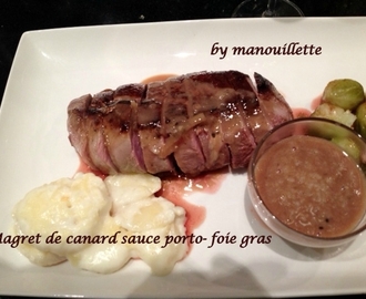Magret de canard sauce porto - foie gras