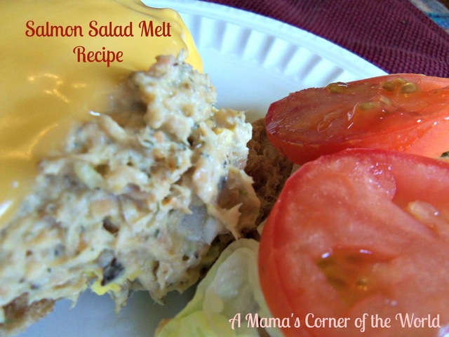 Easy Lunch Recipe:  Salmon Salad Melt Recipe Idea