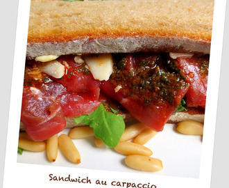 Sandwich Carpaccio Bœuf-Roquette-Pistou