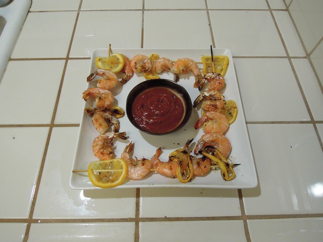Grilled Shrimp Cocktail with Cajun Spices (Bbq dishes, part one of three)