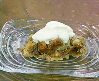 Banana Walnut Bread Pudding with Buttery Rum Sauce
