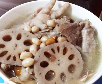 Peanuts, Lotus Root & Chicken Feet with Pork Ribs Soup