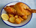 Pollo asado con limón y romero
