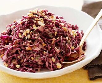 Asian Red Cabbage Slaw with Peanuts