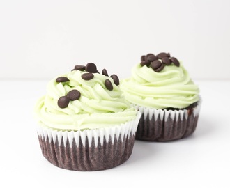 vegane Schokoladen-Minz Cupcakes
