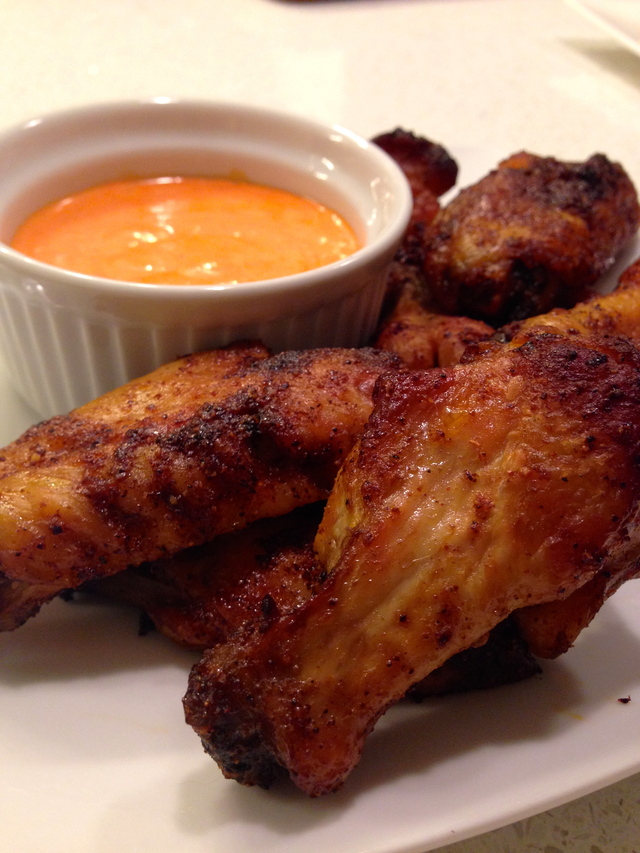 Wing Wednesday: Baked Brown Sugar Chicken Wings with Roasted Red Pepper Cream Sauce
