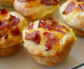 Receta: Muffins salados de queso y bacon