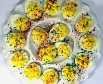 Creamy Cheesy Deviled Eggs - 52 Church PotLuck Appetizers