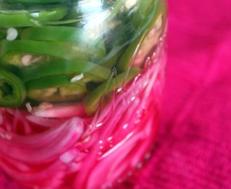 Pickled Red Onions and Jalapeños