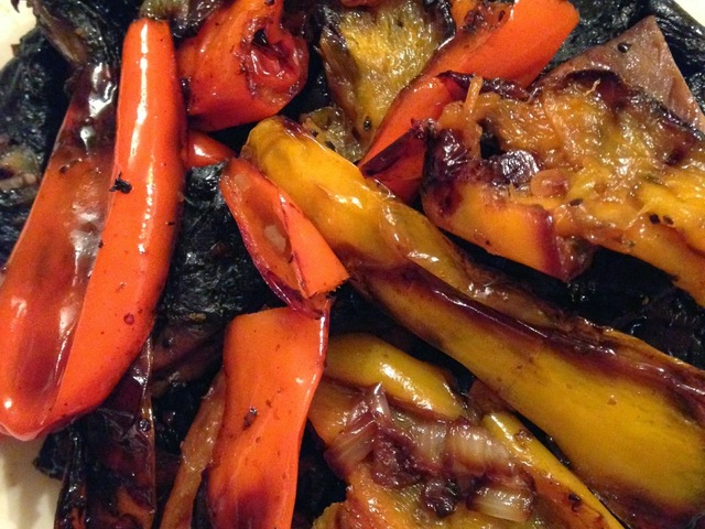Grilled Peppers and Portobello Mushrooms