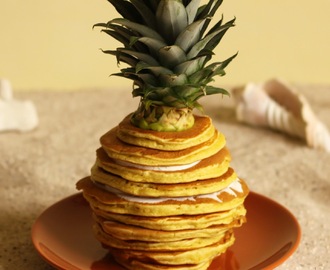 Summer Pineapple Pancakes with Yoghurt Lemon Balm Dip