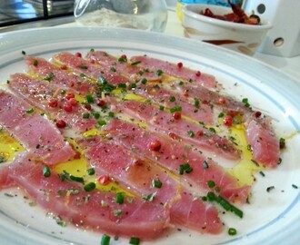 Carpaccio de atún fresco – Carpaccio de atun marinado – Carpaccio di tonno