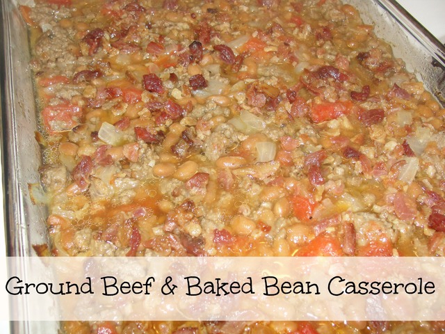 Ground Beef & Baked Bean Casserole (aka Cookout Casserole)
