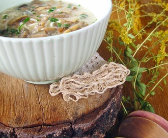 Zupa grzybowa z leśnych grzybów z makaronem