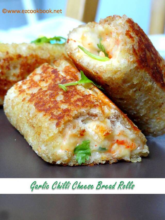 Garlic Chilli Cheese Bread Rolls | How To Make Easy Bread Rolls | Easy Kids Recipe