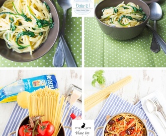 [1+1 Reihe] One Pot Pasta mit Gorgonzola und Spinat