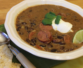 Spicy Black Bean and Smoked Sausage Soup