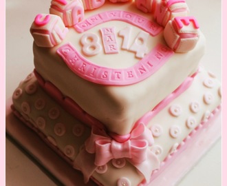 Baby Girl Christening Cake