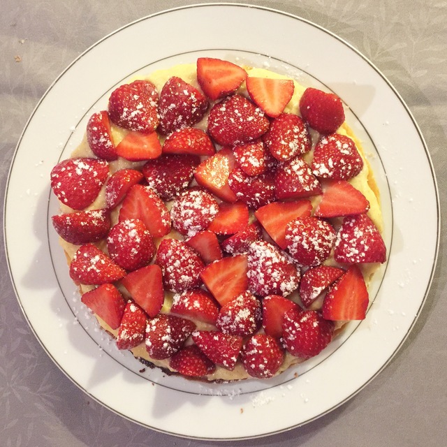 Tarte aux fraises, sablé minute et crème pâtissière