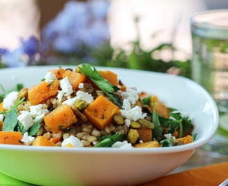 Rice Pilaf with Roasted Butternut Squash, Barberries, and Pistachios