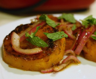 Roasted Squash with Red Onion, Oregano and Mint
