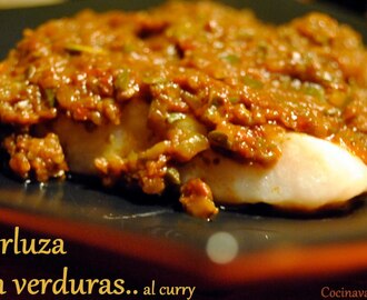 Merluza con verduras al curry