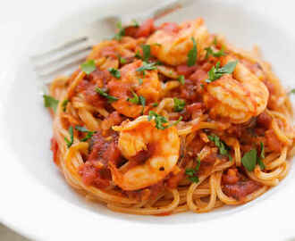 Spaghettis aux crevettes thermomix