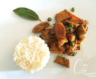 Pollo al curry senza grassi con verdure