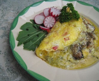 LCHF Omelette med Sardiner och Gräddost
