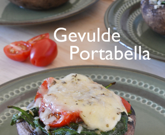 Portabella {gevuld met spinazie, tomaat en mozzarella}