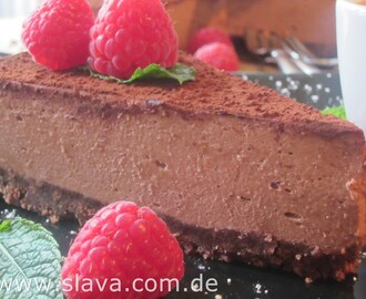 No Bake Chocolate – Mousse – Cheesecake mit Schokoladenkeks  Boden