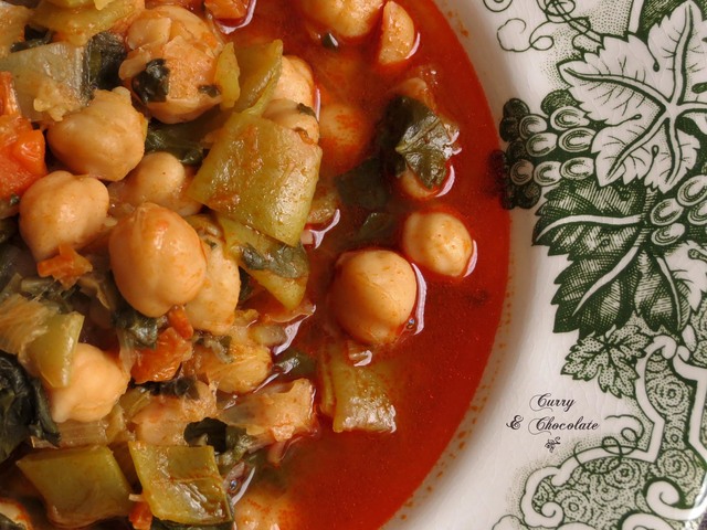 Potaje de garbanzos con verdura – Chickpea vegetable stew