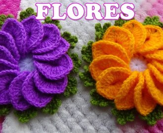 Como tejer Flores a crochet para tapetes y centros de mesa paso a paso FÃ�CIL Y RÃ�PIDO