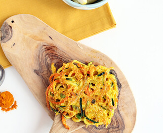 Spiralized Vegetable Cornmeal Fritters + Inspiralized iOS App